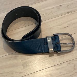 Mayflower-Dark Blue Leather Belt-Vintage